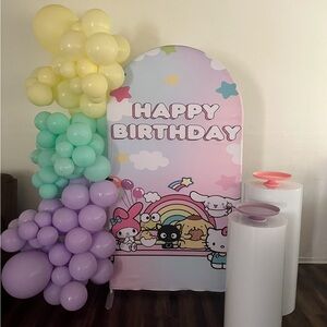 Hello Kitty Happy Birthday Backdrop